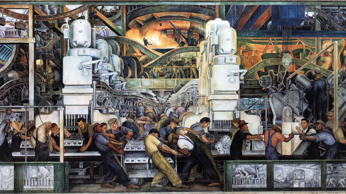 The Diego Rivera mural at the Detroit Institute of Arts