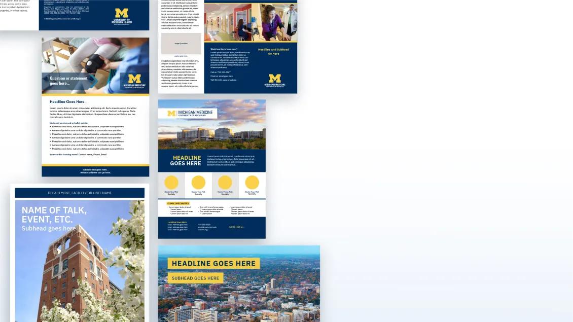 Sampling of print materials produced by Michigan Medicine