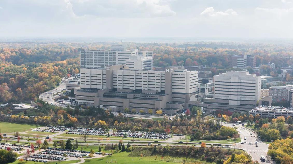 Aerial view of the U-M medical campus