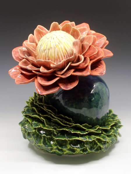 Floral ceramic piece by Kristin Kowalski
