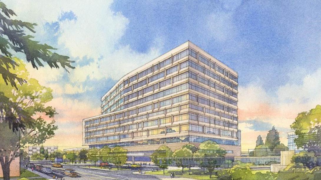 Architectural rendering of future U-M Health hospital, the Pavilion