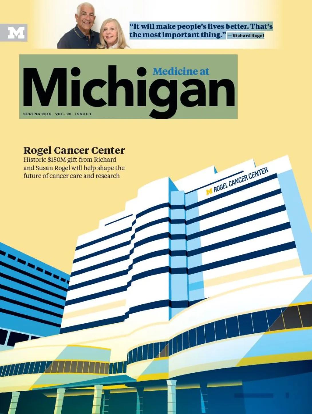 Medicine at Michigan magazine cover for Spring 2018