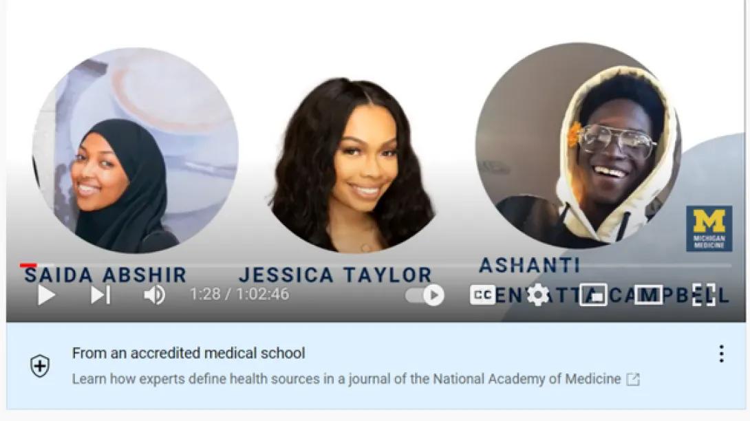 Screenshot of the youth panelists at the 2021 Connection Session