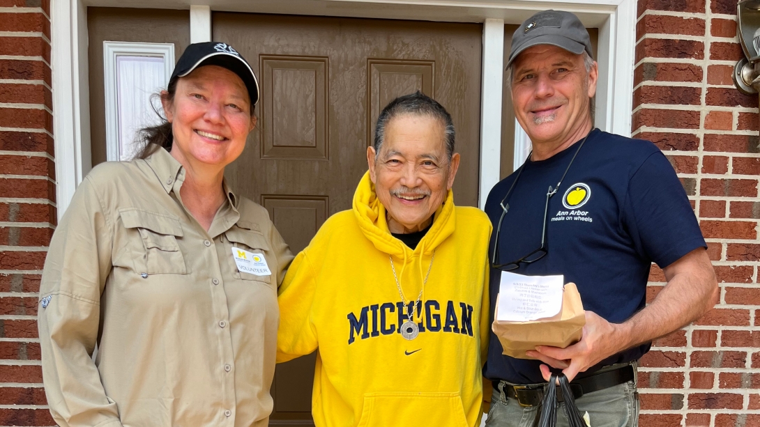 Ann Arbor Meals on Wheels volunteers delivering food