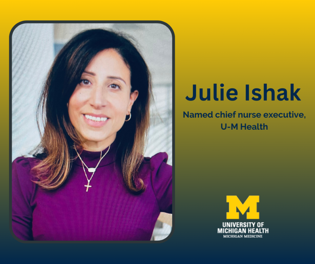Portrait of Julie Ishak, named new chief nurse executive