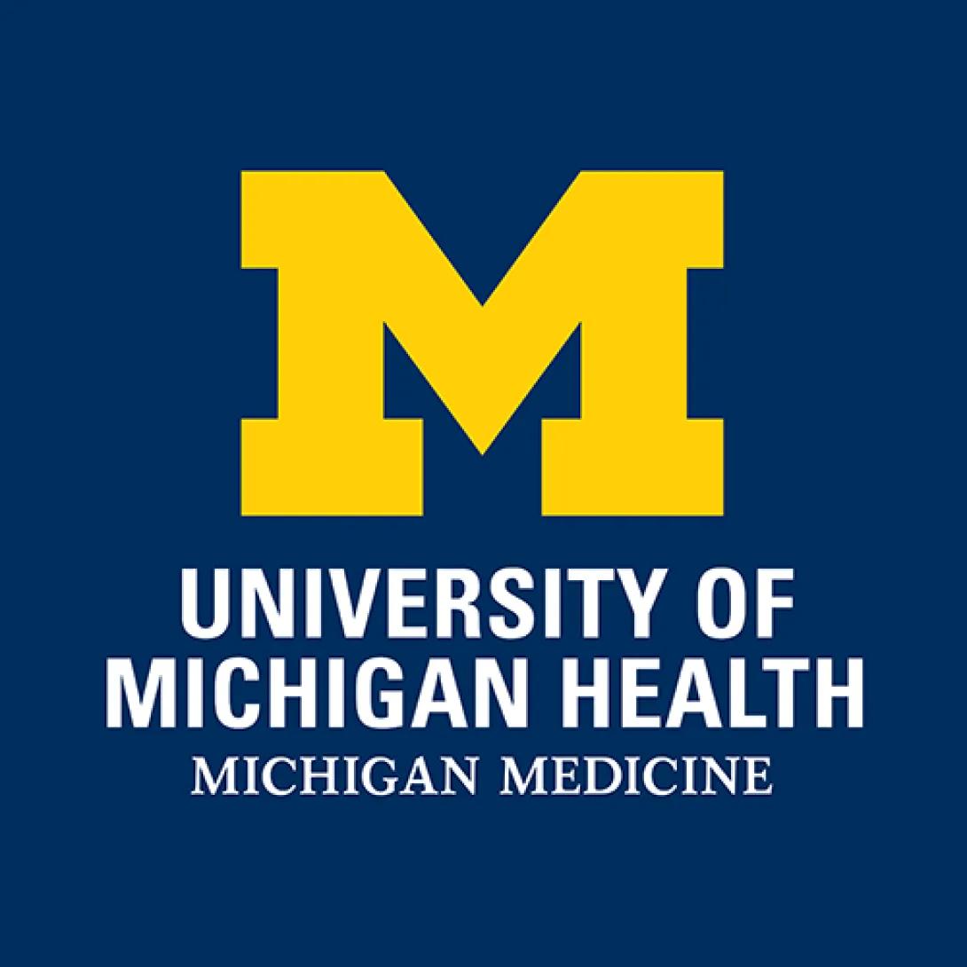 Maize block M with University of Michigan Health, Michigan Medicine under