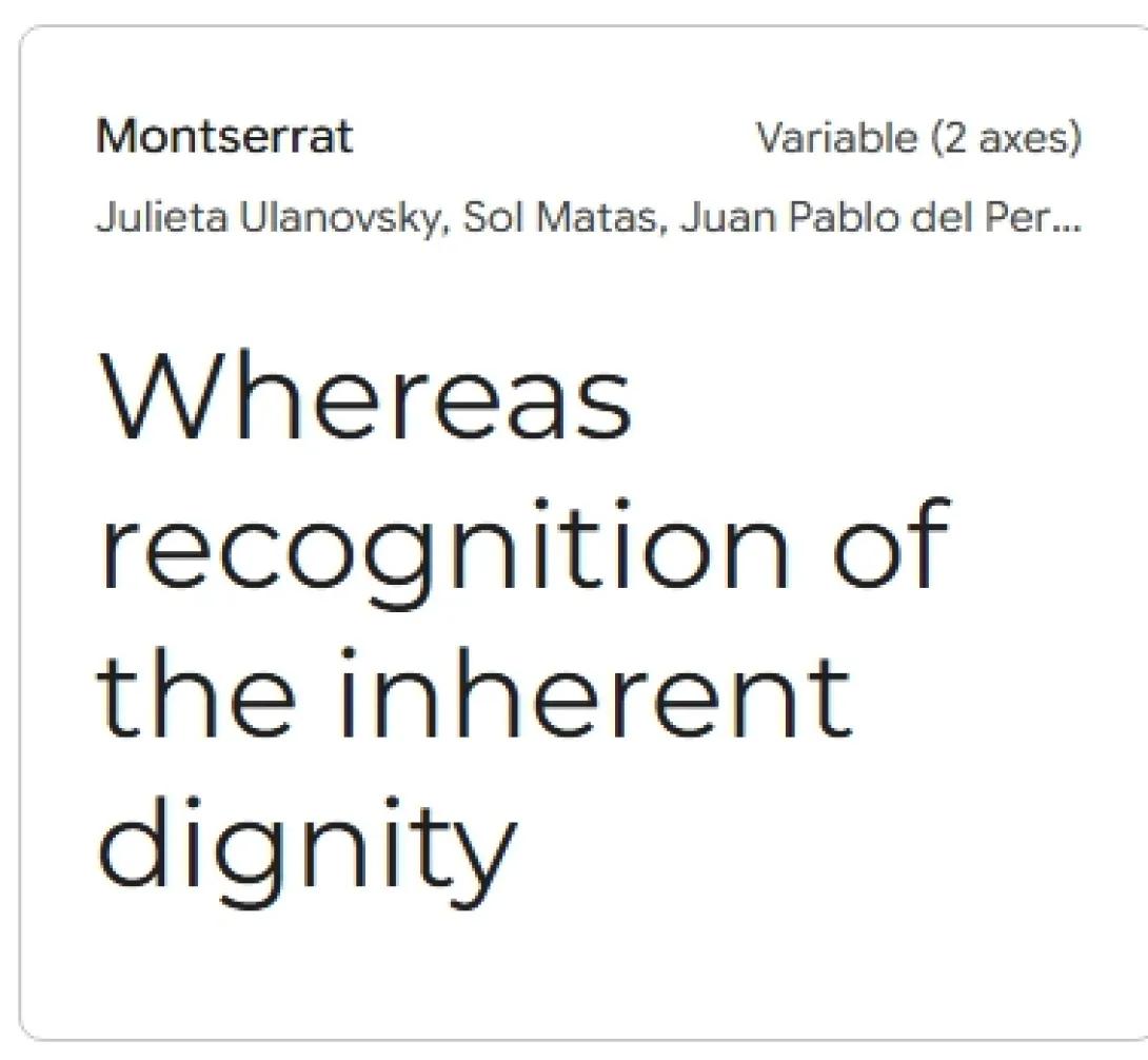 Montserrat font example