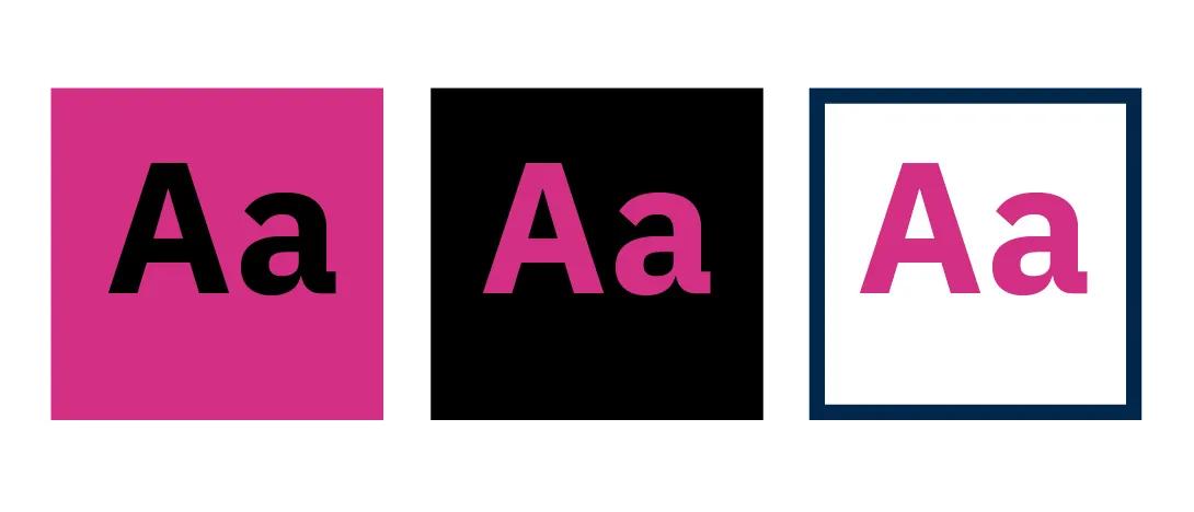 Pavilion Pink web accessible color combinations