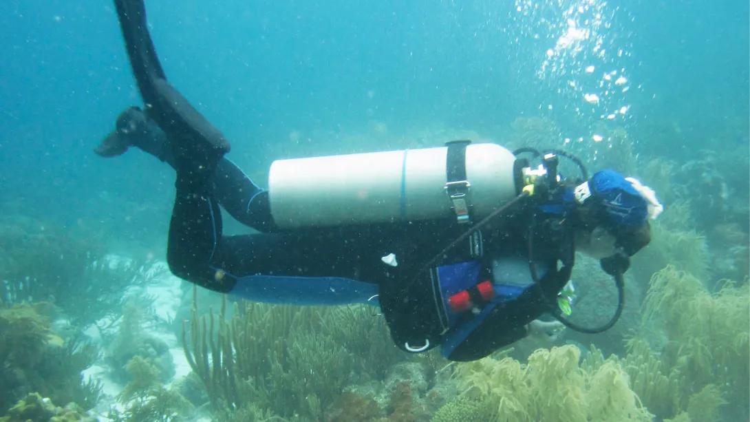 woman scuba diving