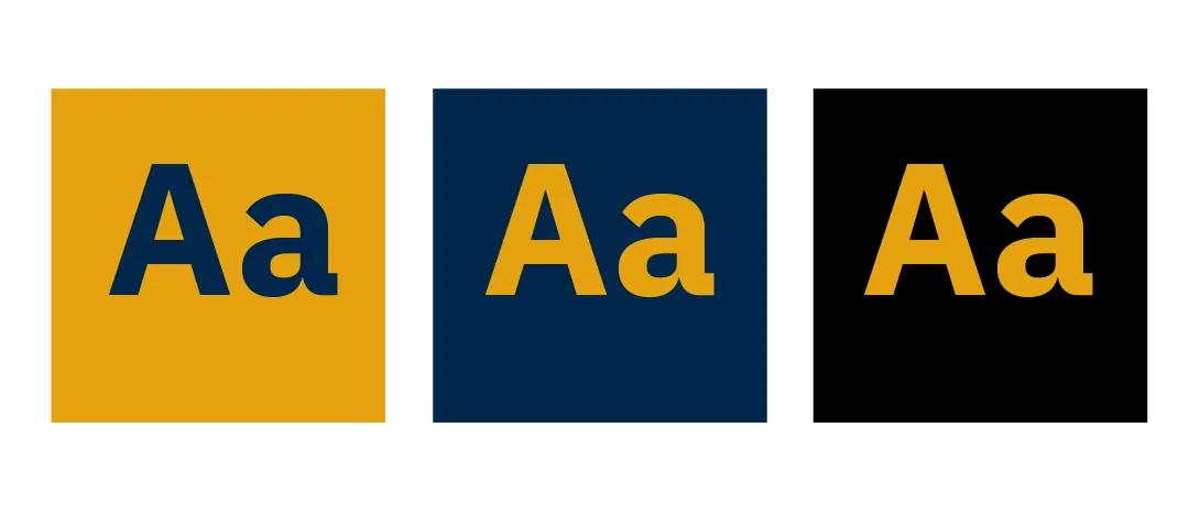 Victors Gold web accessible color combinations
