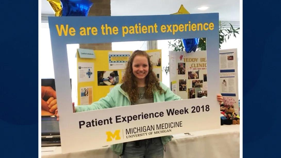 Olivia Ohmer volunteering through the Office of Patient Experience.   