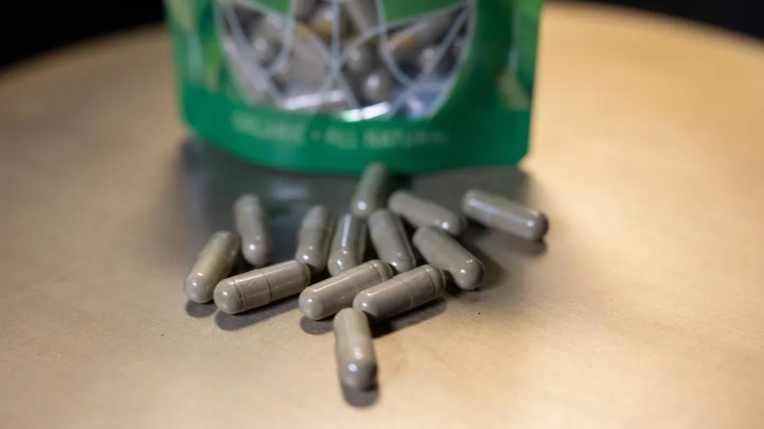 Kratom capsules and package